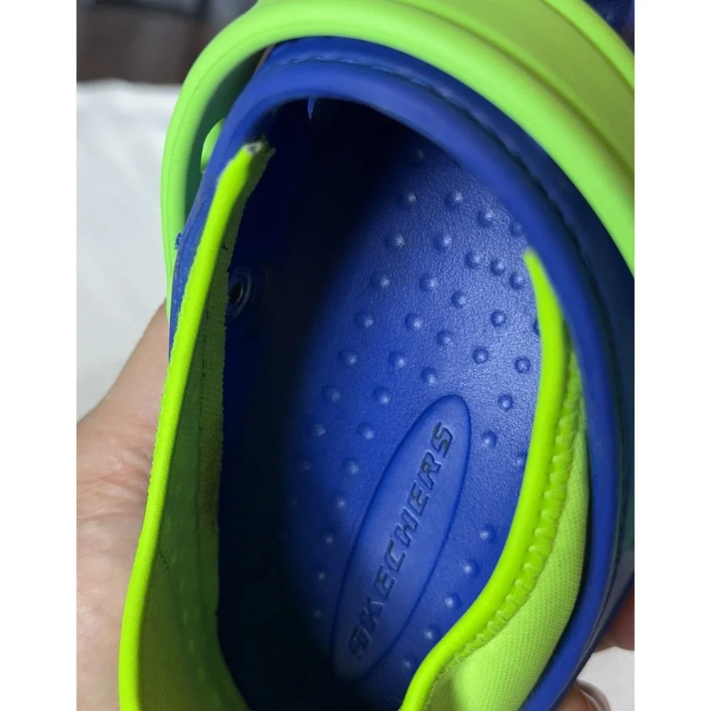 Skechers Shoes Kids Size 8‎ Blue Green Clogs Slip On Lightweight Water Sandals